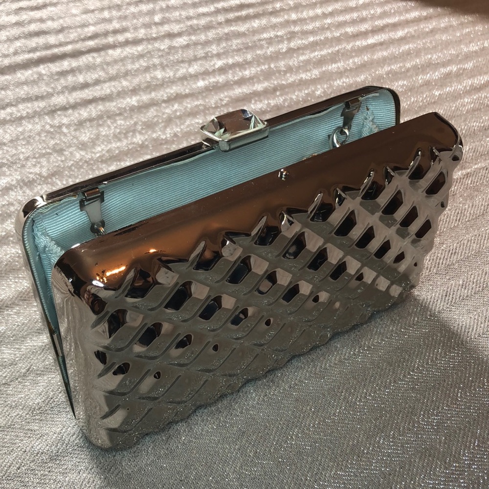 CHARMING CHARLIE RSVP Quilted Metal Evening Clutch
